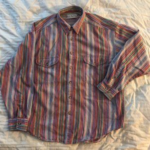 Colorful Bayadere Striped Button Down